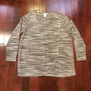 American Rag Plus 1X Grey Crossover Marled Top